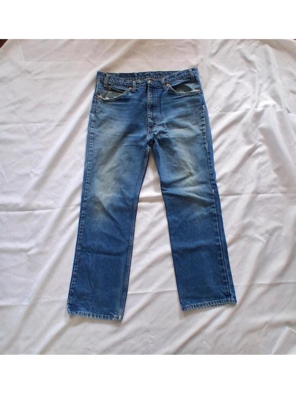 1981 orange tab levis 517 Made in usa w38 l30, Scuffed Grunge Med Wash Retro